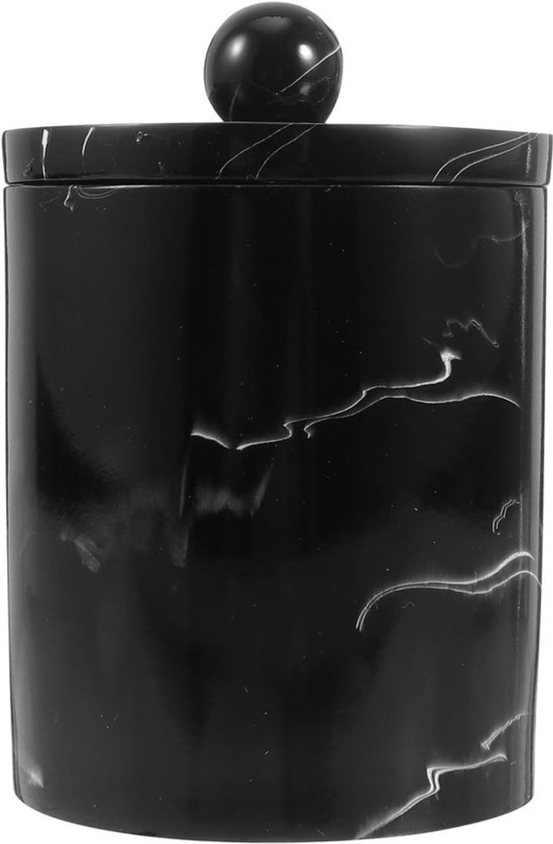 Marmeren Opbergdoos - Desktop Organizer - Cosmetica Opbergen - 100% Resin Materiaal - 83 x 83 x 119 cm - Zwart