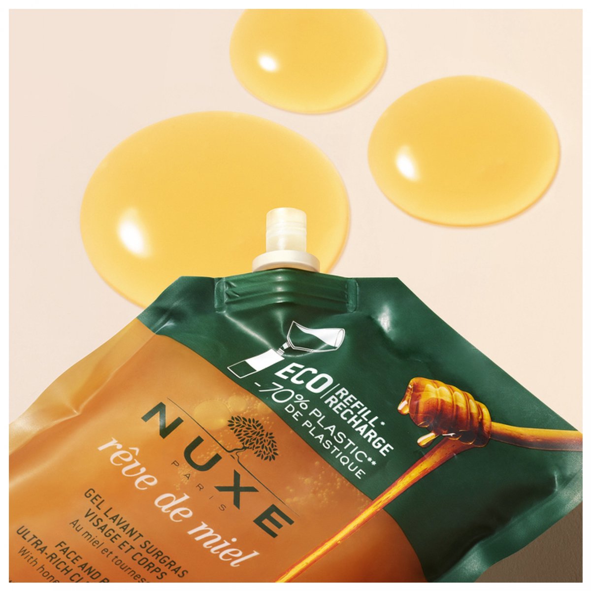Nuxe Rêve de Miel Gel Lavant Surgras Éco-Recharge 400 ml