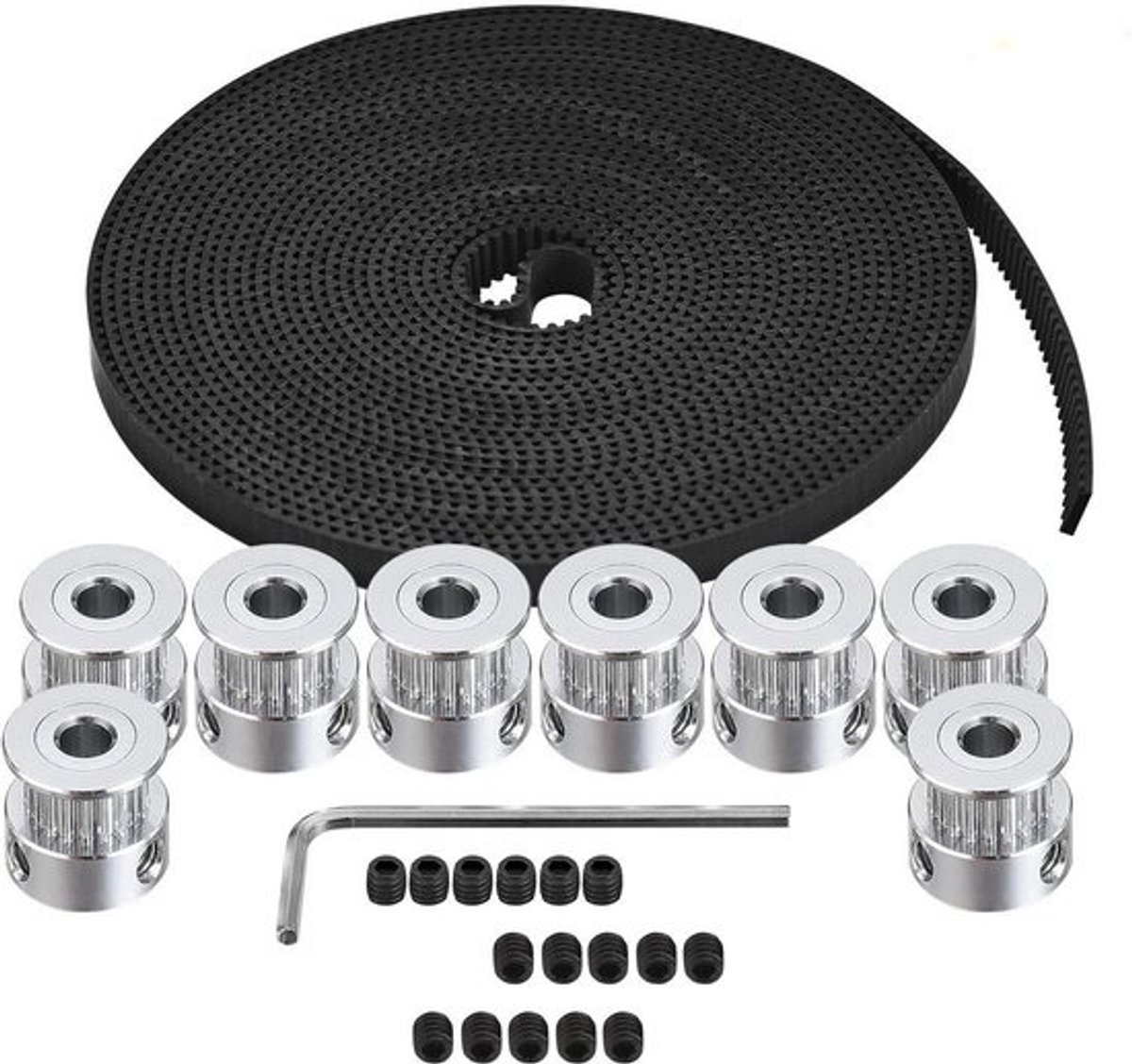 Timing Belt Pulley Set en GT2 Timing Belt voor 3D Printers en CNC Machines
