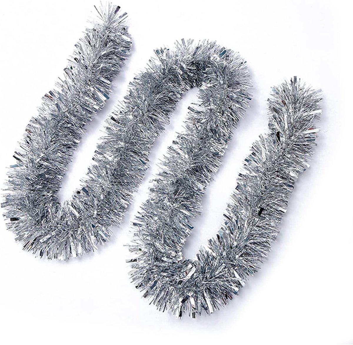 Kerstslinger - Zilver - 2 m - Metallic Glinsterende Decoratie - Voor Kerstboom en Feest