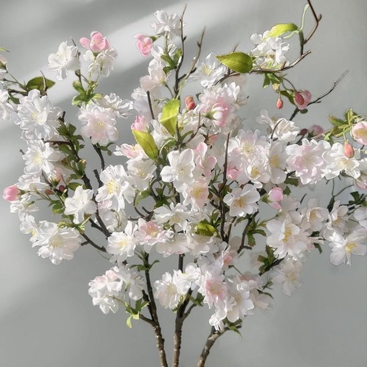 3x Lange Zijden Kersenbloesem Takken Roze - Realistisch Lente Decoratie Bloemen 80 cm