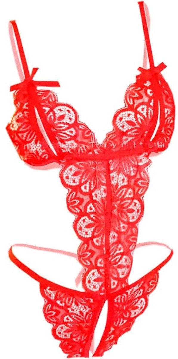 Sexy kanten jarretelset voor dames - Prikkelend ondergoed en transparante babydoll