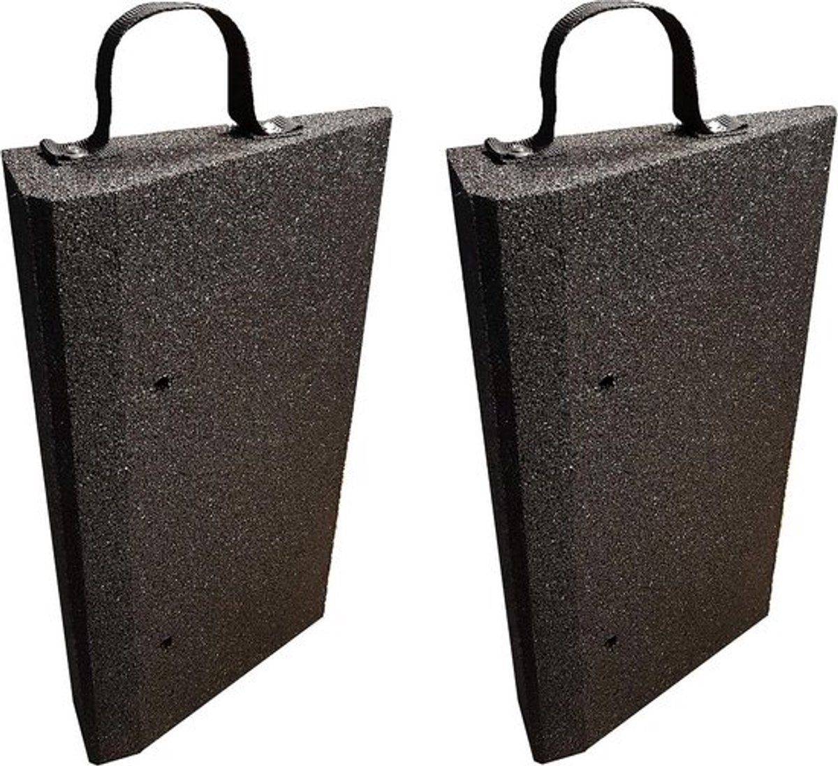 Set van 2 Rubberen Stoeprand Oprijplaten met Handvat - 50x25x5 cm - Drempelhulp voor Rolstoel, Auto en Steekwagen
