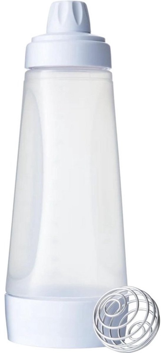 Pasta dispenser fles met mengbal voor pannenkoeken, blinis en wafels - gietopening, maatbeker, shaker