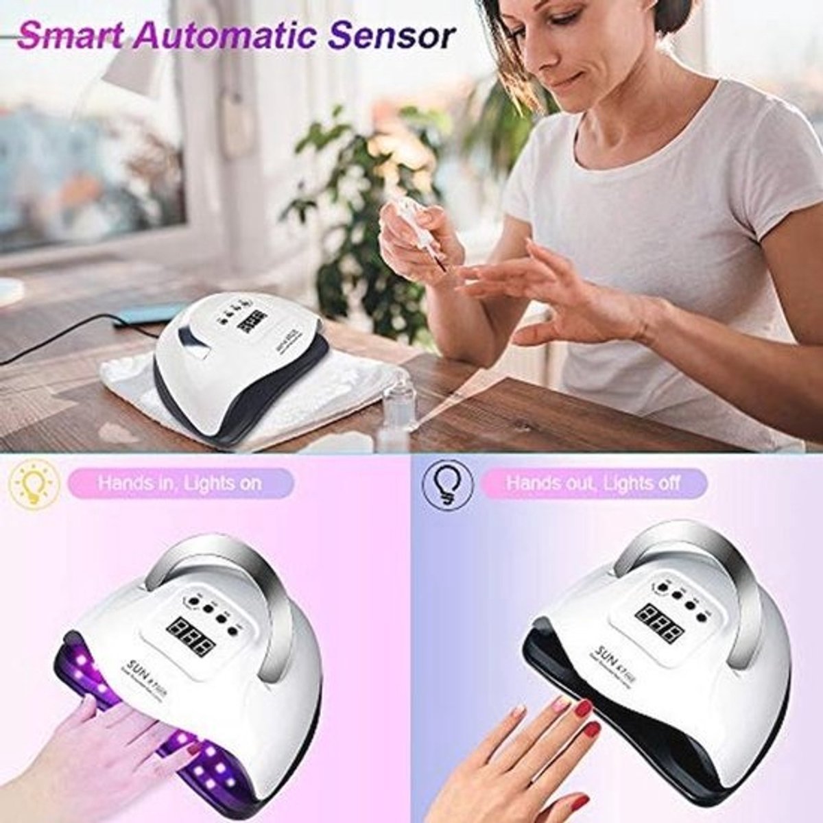 UV LED Nagellamp 180W met Snelle Drogen & Automatische Sensor