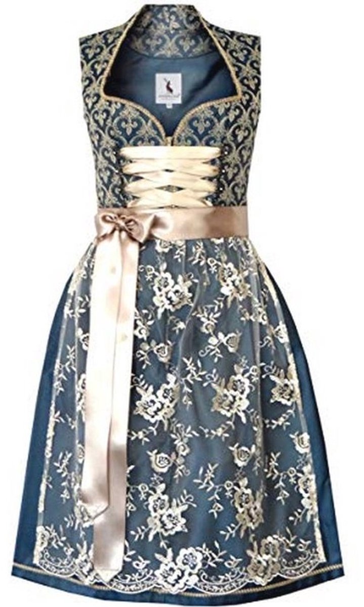 Exclusieve Midi-Dirndl met Kanten Schort - Maat 32-54