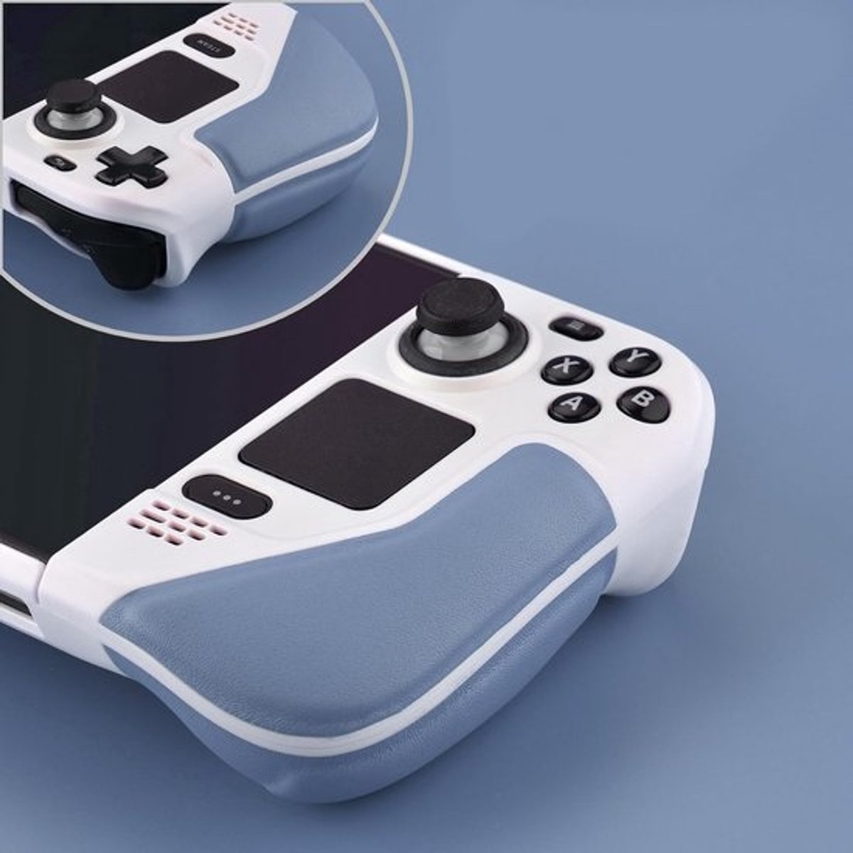Kickstand beschermhoes voor Steam Deck - Stevig case met ingebouwde standaard - Crème/Blauw