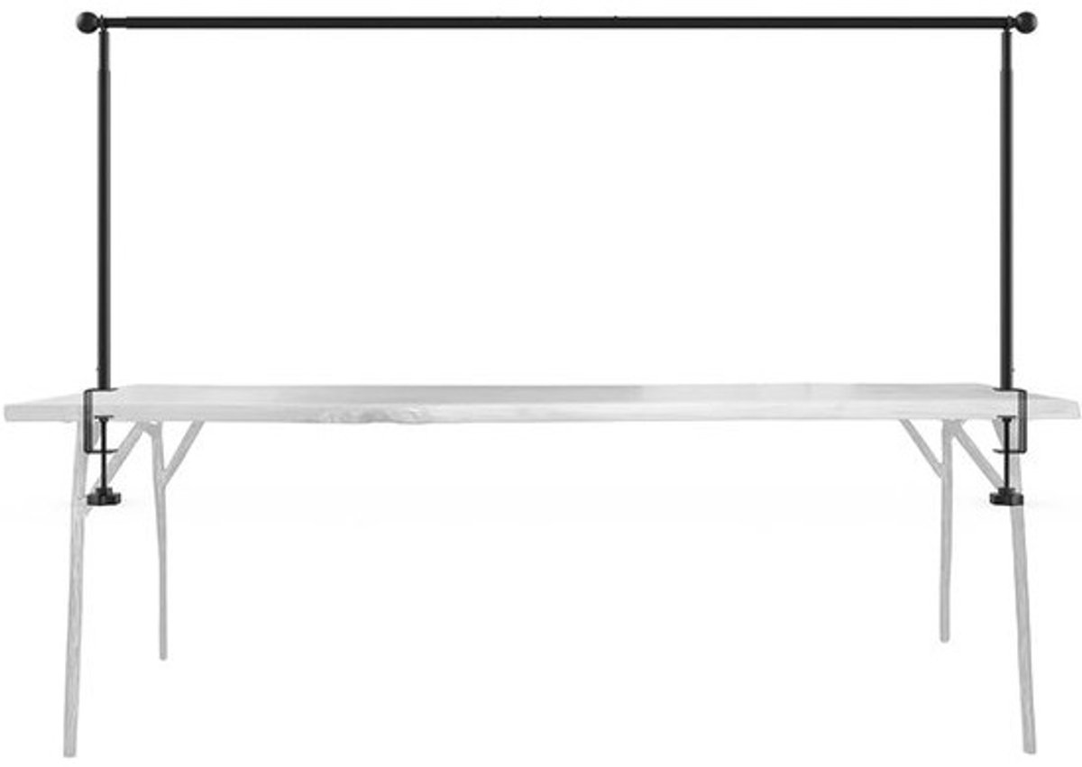Uittrekbare Tafelstang - Verstelbare Stang - Verlichting Ophangen - Stabiele Basis - 253 cm Lengte - Zwart