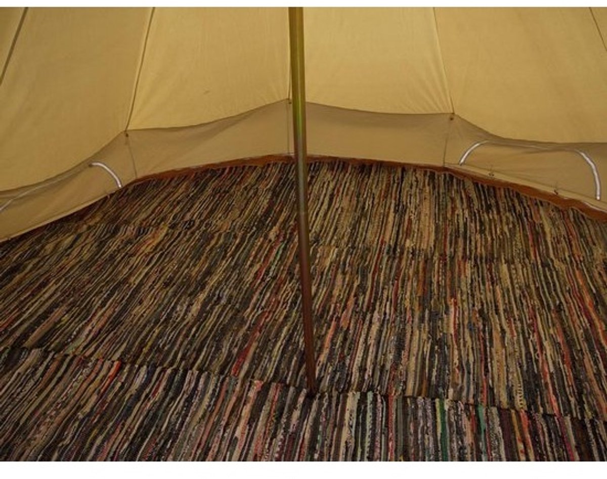Tent Tapijt - Vloerkleed - Kamperen Luxe - Handgeweven - 5m Halve Maan - Bruin