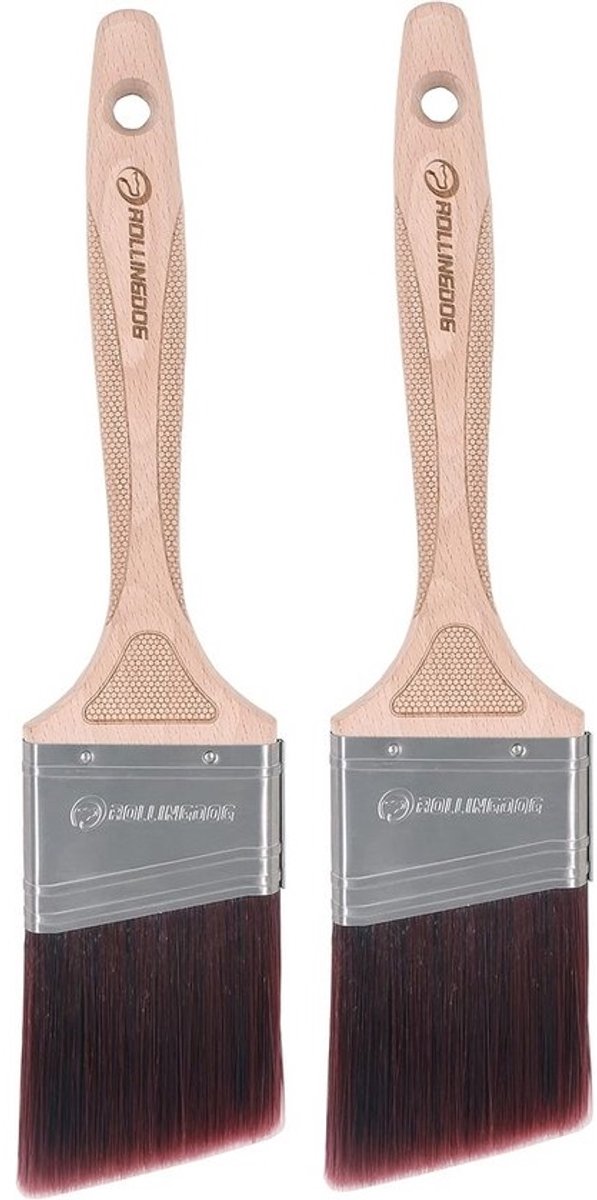 2 stuks Verfkwastenset 2,5 Inch - Schuin Sneden voor Precisie en Detail