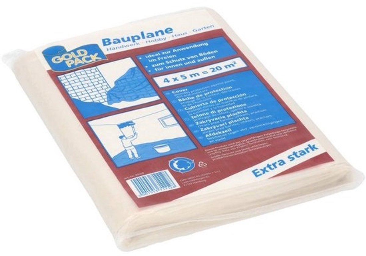 Extra Sterk Afdekzeil 4x5 Meter | LDPE Bouwzeil voor Vocht- en Stofbescherming