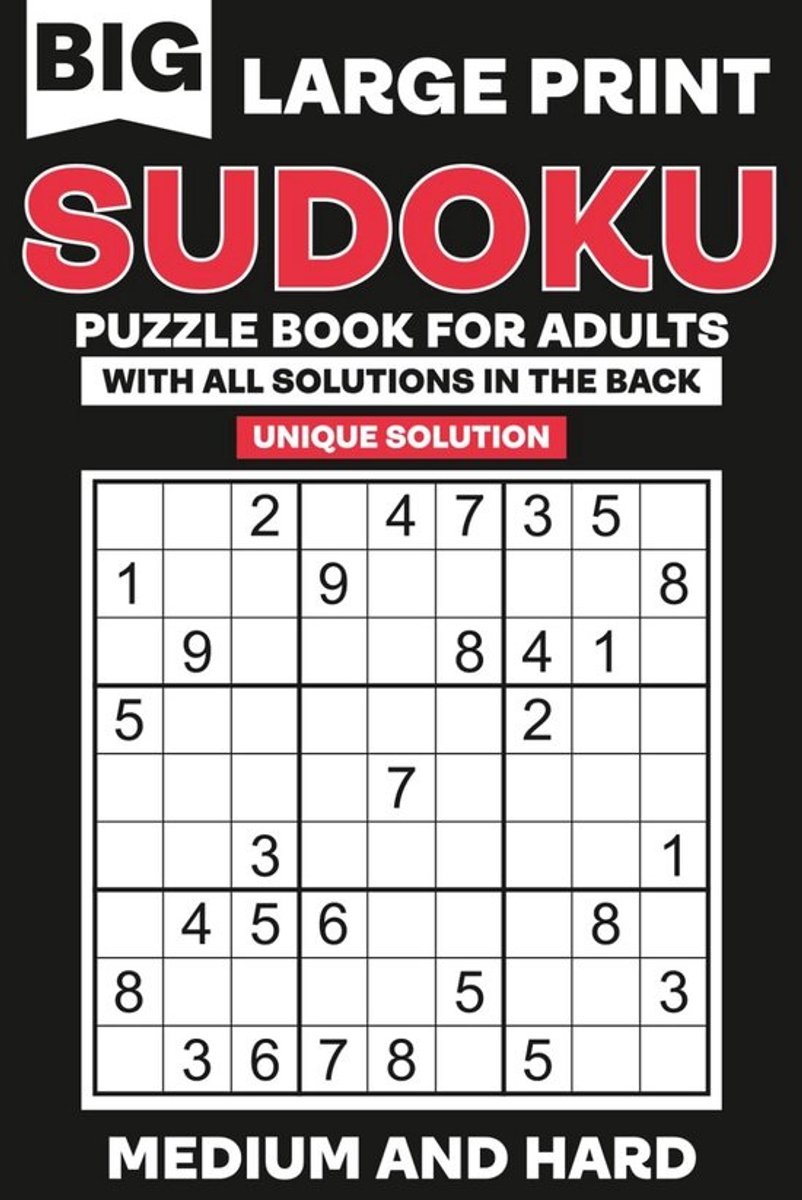 Sudoku Puzzelboek voor Volwassenen en Senioren - Groot Formaat - Gemiddeld tot Moeilijk Niveau