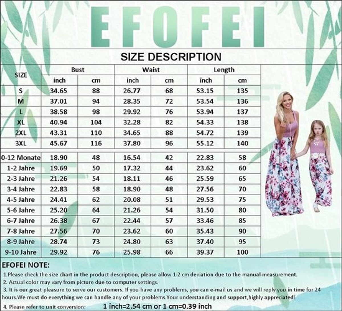 Lange Jurk Bloemenprint voor Moeder en Dochter - Elegante Vakantie- en Feestjurk