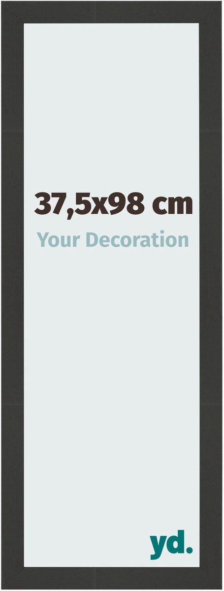 Your Decoration - Fotolijst 37,5x98 cm - MDF - Zwart Houtnerf - Bologna