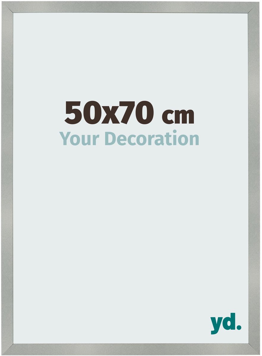 Your Decoration - Fotolijst 50x70 cm - MDF - Aluminium Geborsteld - Bologna