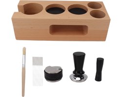 Espresso Tamper Kit 54Mm - 5-delige Accessoireset voor Koffieliefhebbers met Houten Tamper, Koffiedivider, Tamper en Koffieborstel