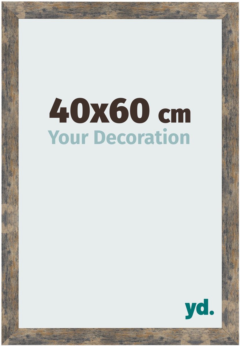 Your Decoration - Fotolijst 40x60 cm - MDF - Blauw Goud Gemeleerd - Bologna