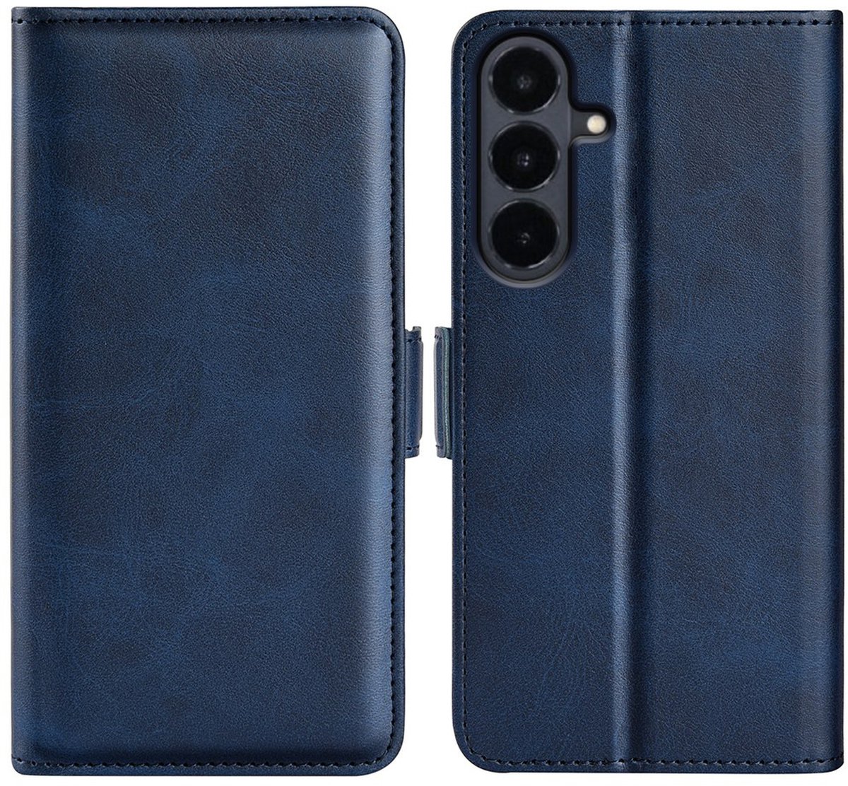 MobyDefend Hoesje - Geschikt voor Samsung Galaxy S26 FE - Luxe Wallet Book Case (Sluiting Zijkant) - Blauw