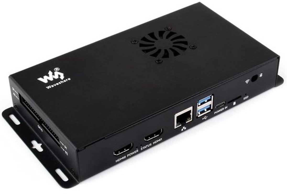 IO Board Metalen Behuizing voor Raspberry Pi Compute Module 5 - Inclusief Koelventilator