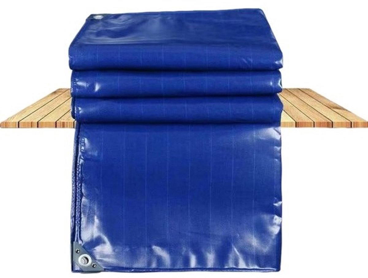 Dekzeil Zware Kwaliteit - Afdekzeil Waterdicht - Bescherming Buiten - Versterkte Randen - 1.5x9.5 m - Blauw