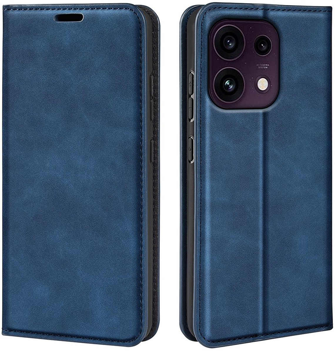 MobyDefend Hoesje - Geschikt voor Oppo Reno16 F/FS - Luxe Wallet Bookcase (Magnetische Sluiting) - Blauw