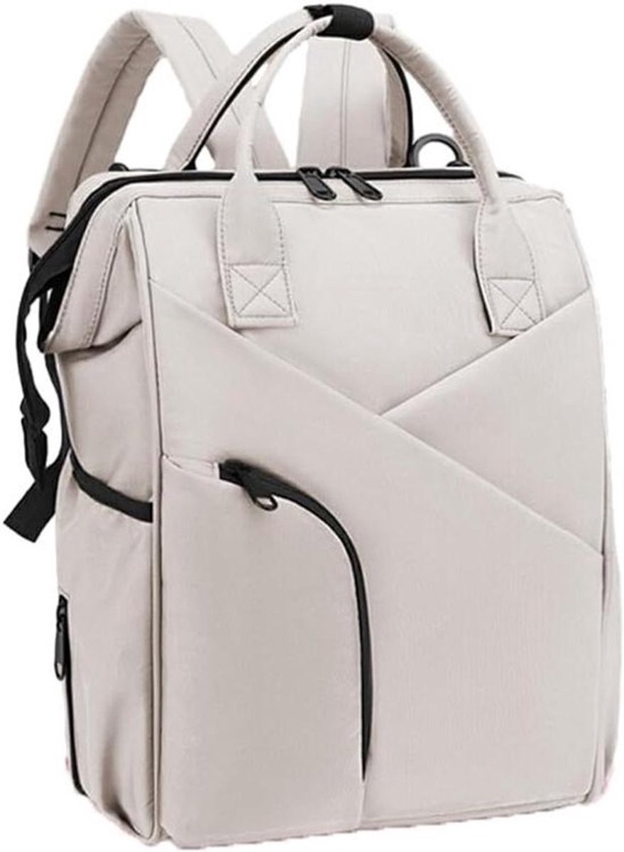 Luiertas - Babyvoedingstas Mommy Bag - Babyverzorging Onderweg - Eenvoudige Doordachte Structuur - 40 x 27 x 19 cm - Beige