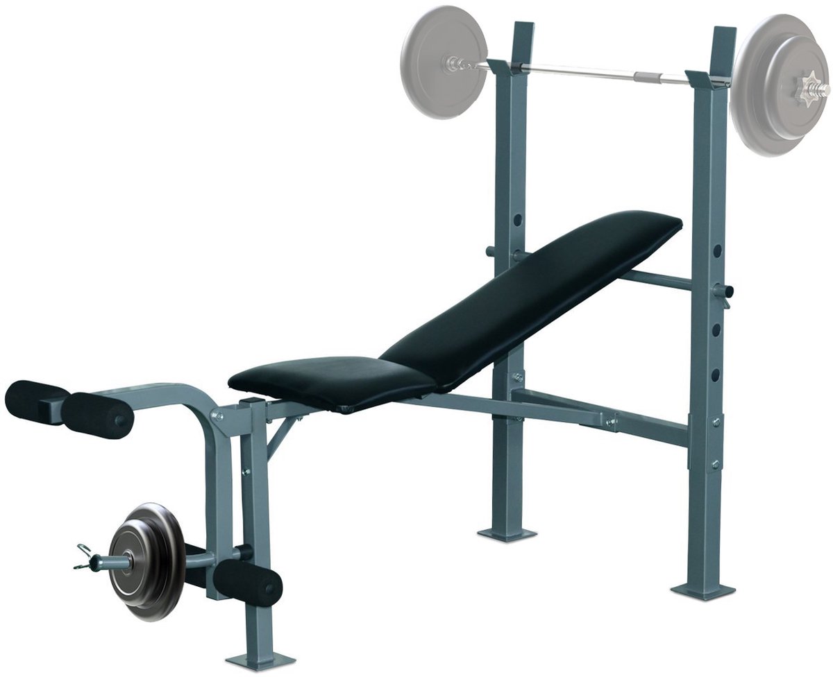 In hoogte verstelbare halterbank, multifunctionele bank voor spieropbouw, complete fitnessmachine met verstelbare rugleuning, draagvermogen 200 kg, 165x68x114 cm