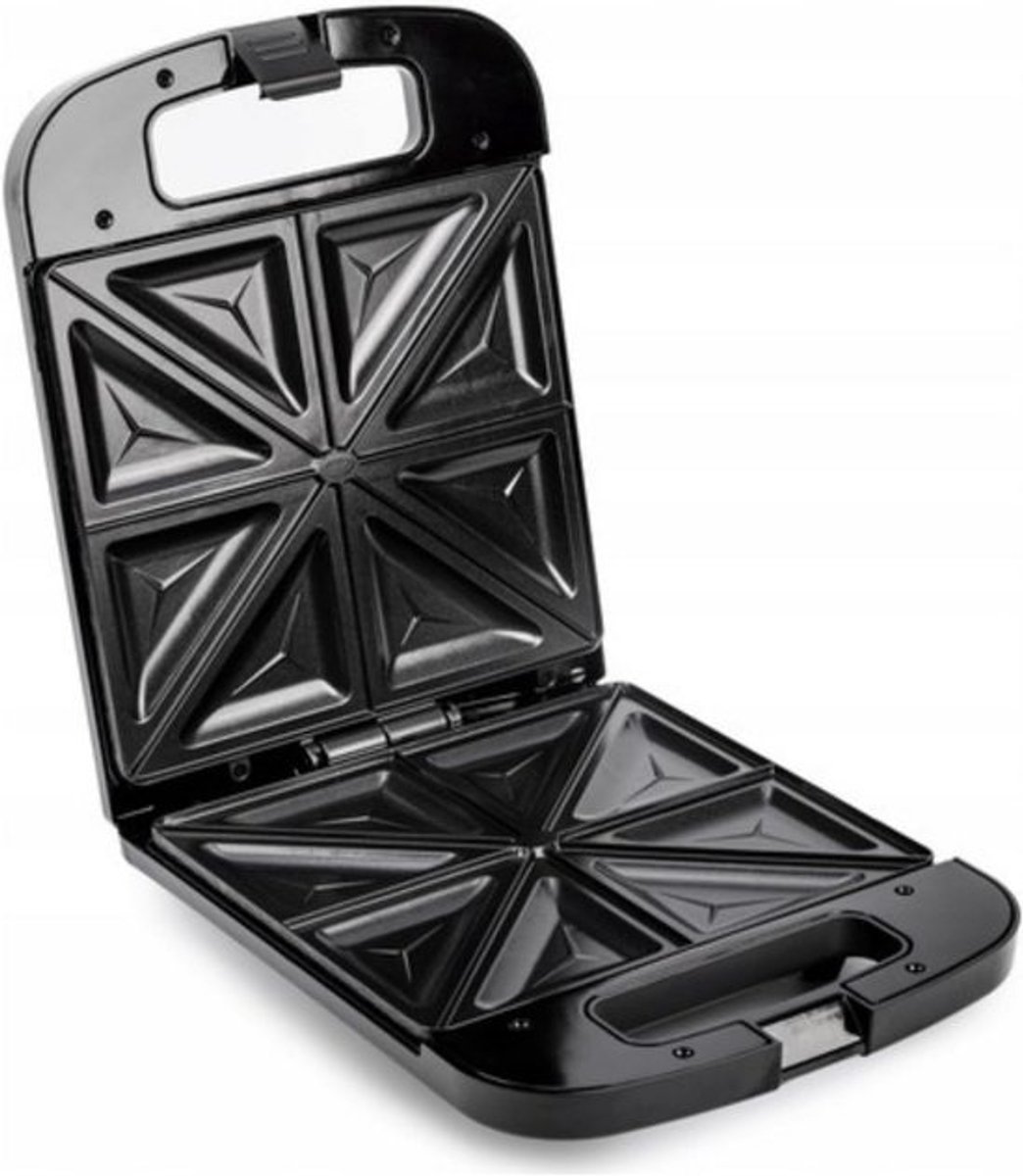 Elektrische Sandwichtoaster - Tosti-ijzer - Snelle Maaltijden - XXL Capaciteit - 4 Sandwiches - Zwart