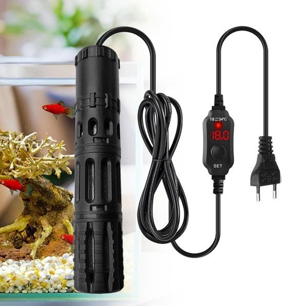 Aquarium Verwarmer - Verwarmingselement Aquarium - Water Temperatuur - Digitale LED Display - 300 Watt - Zwart
