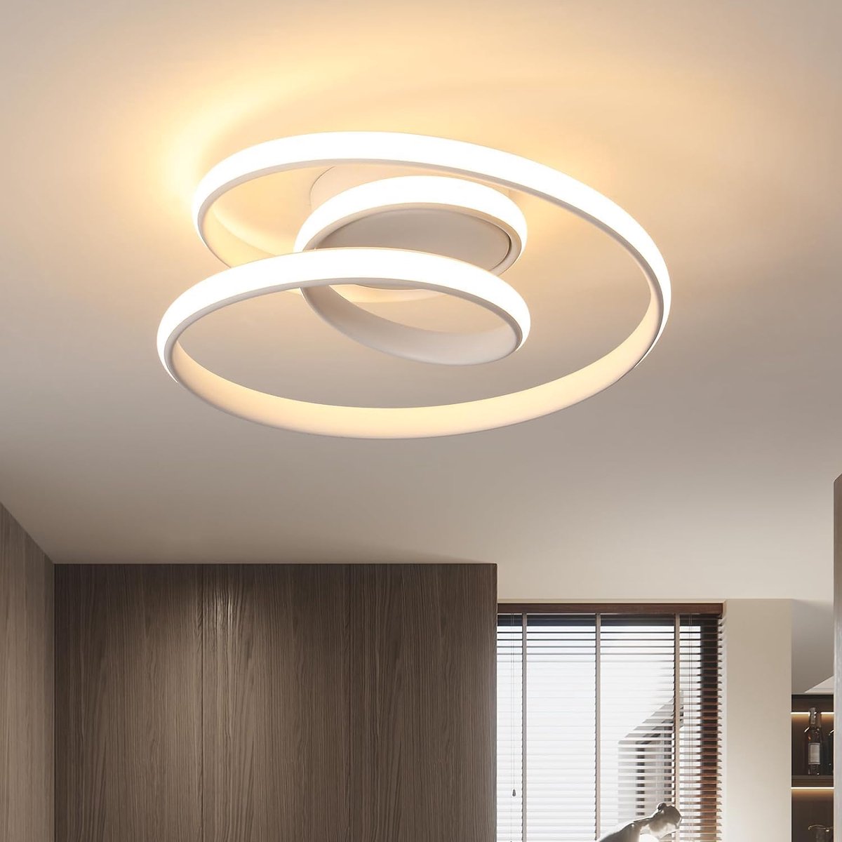 Riserva Moderne Plafondlamp, 36W LED Plafondverlichting 3000K Warm Wit, Creatieve Onregelmatige Witte Lamp van Aluminium, IJzer en Silicone, voor Woonkamer, Slaapkamer, Eetkamer