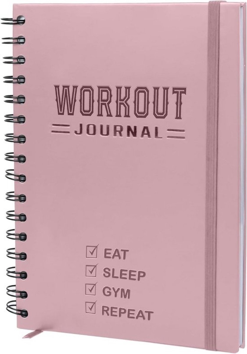 Hardcover Fitness Journal Workout Planner - A5 Stevig Logboek voor Thuis en Gym Workouts