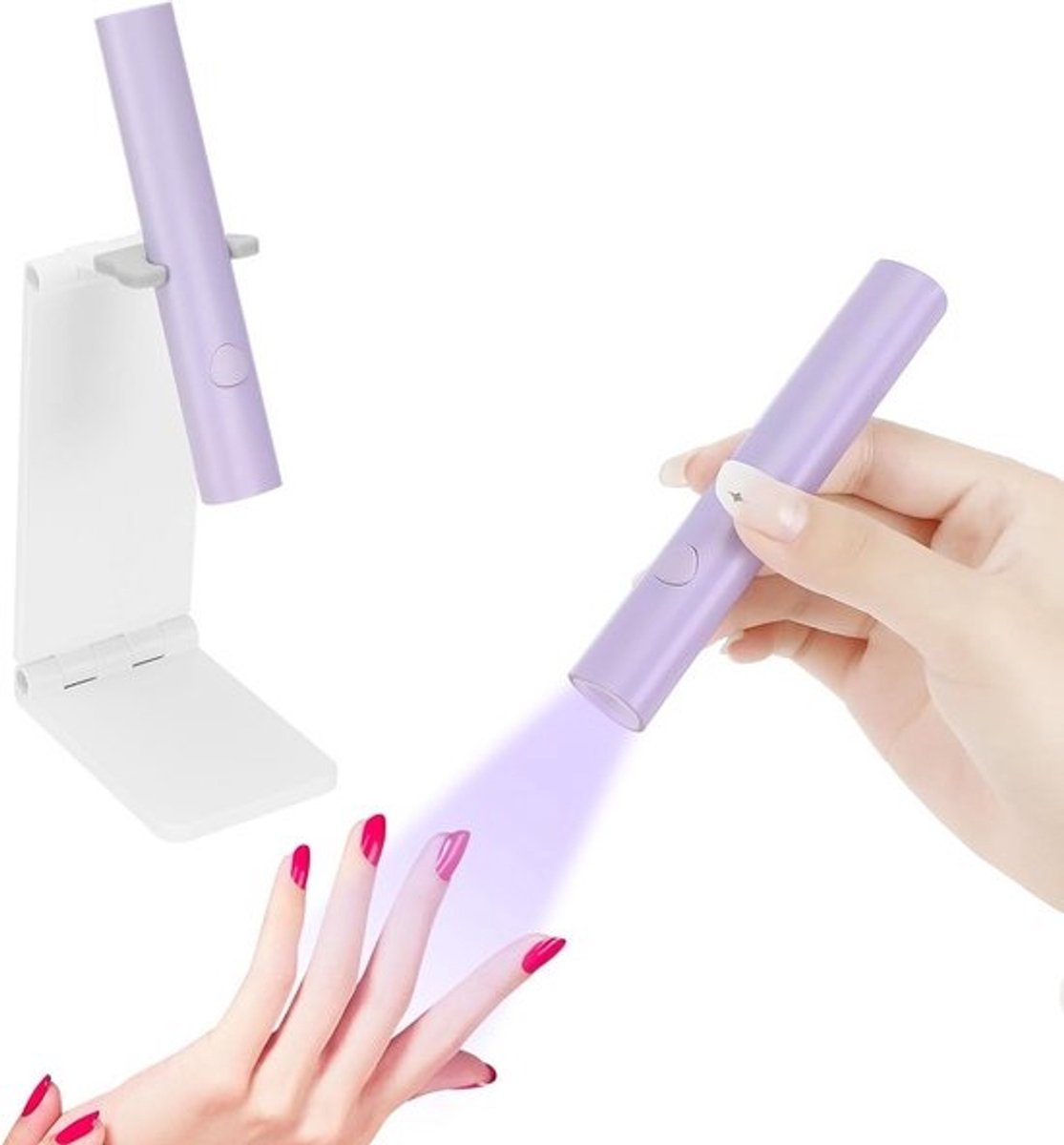 Draagbare Mini UV Nagellamp - Oplader met Stand voor Gel Nagellak