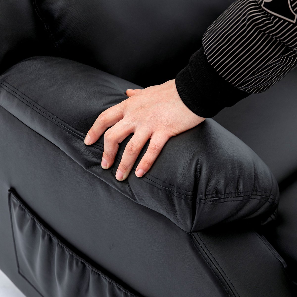 ERO FURNITURE Relaxfauteuil met Verstelbare Rugleuning - Zwart PU Leer - afbeelding 2