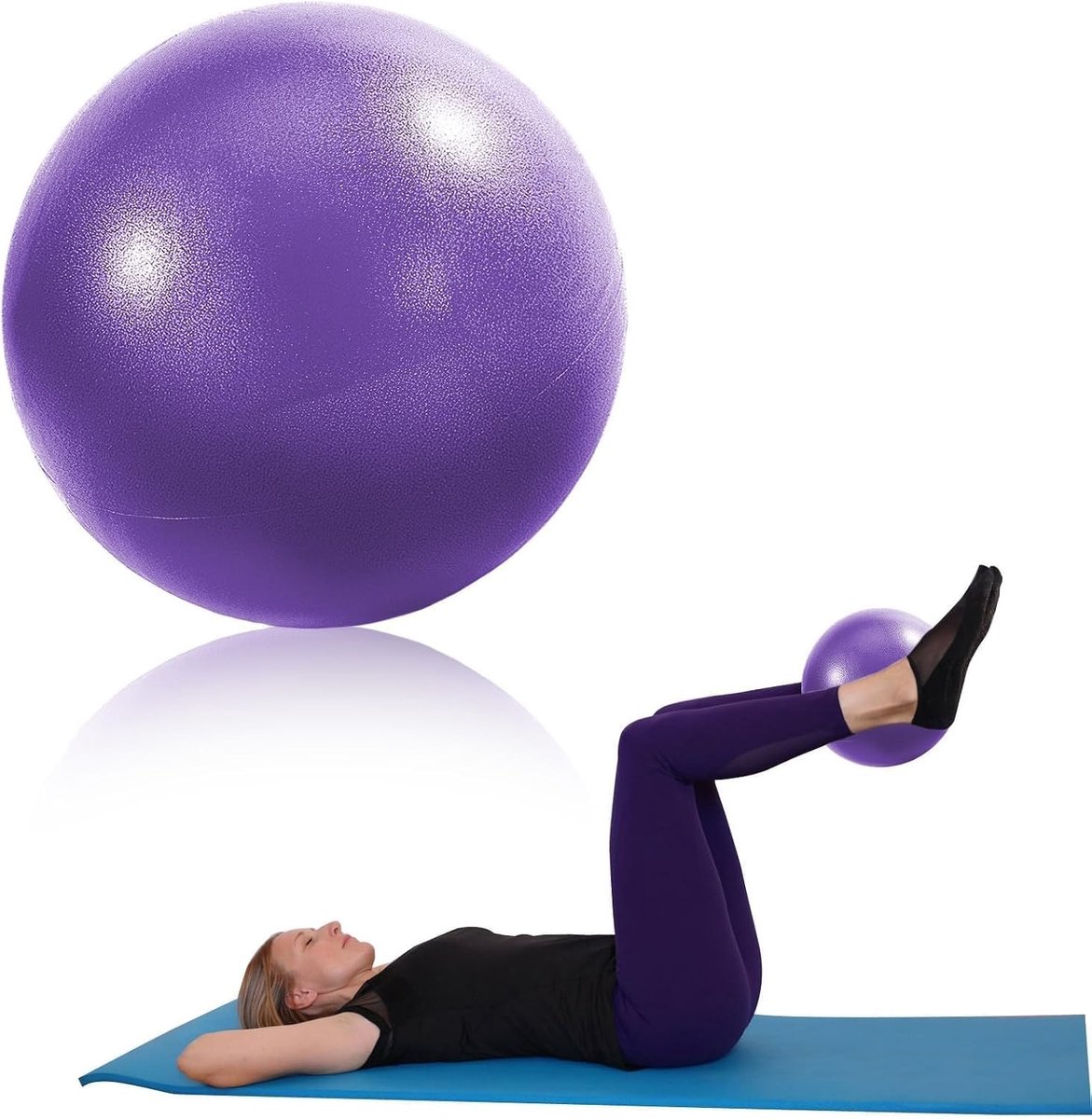 Zachte 9 Inch Pilates Bal voor Oefeningen, Antiburst Mini Gymnastiekbal voor Yoga, Fysiotherapie en Core Stabiliteit