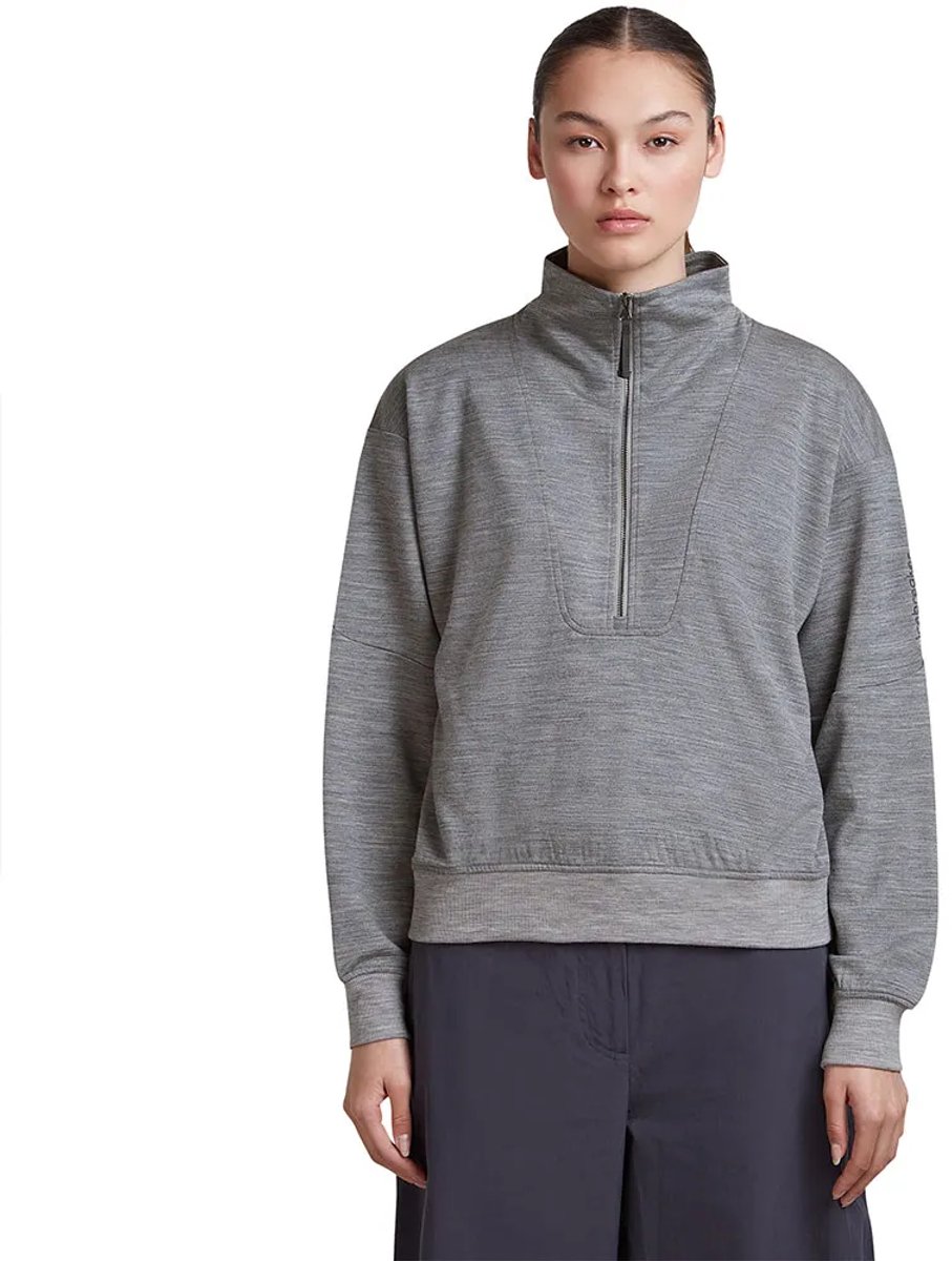 Icebreaker 150 Drift Relaxed Sweatshirt Met Halve Rits Grijs M Vrouw