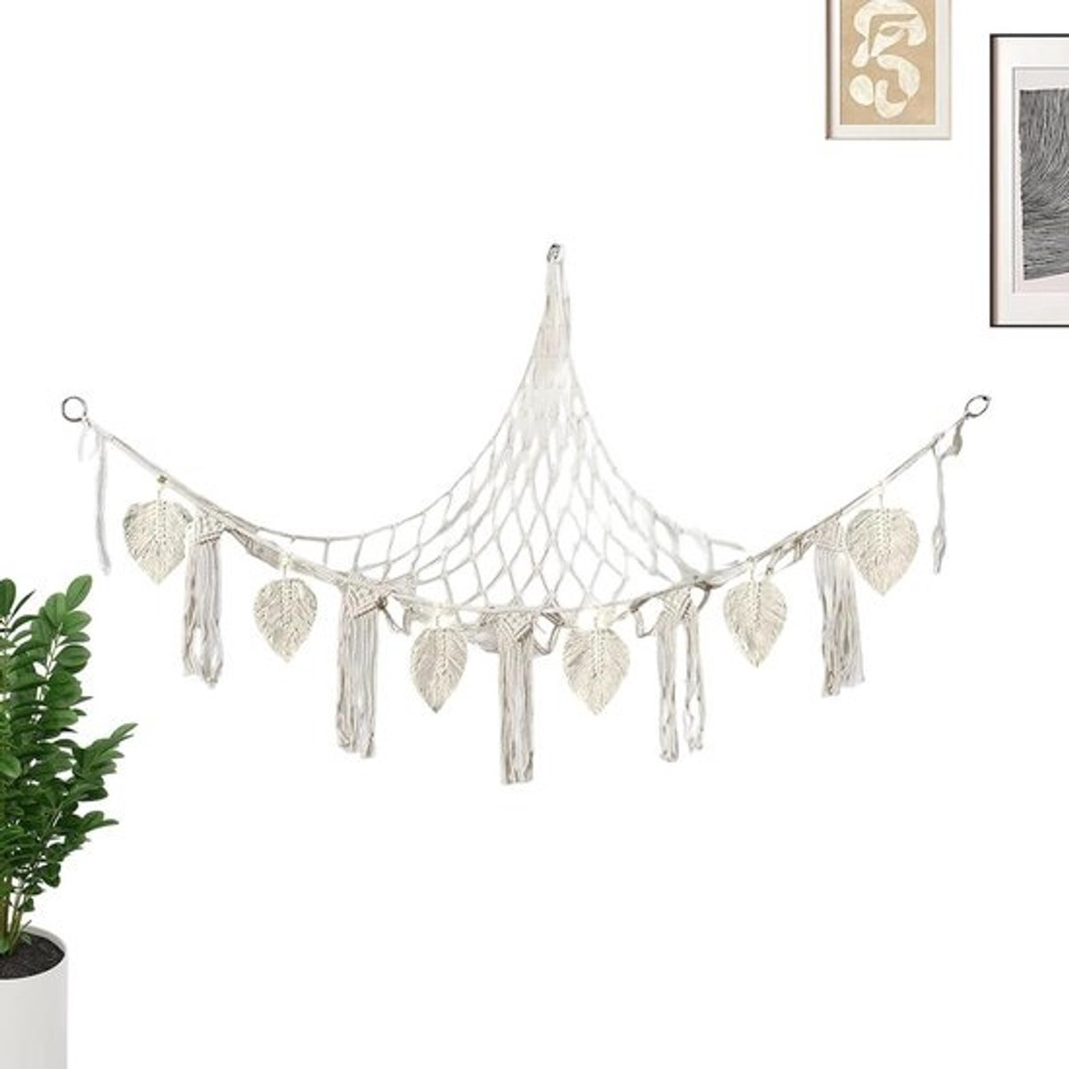 Speelgoed Hangmat - Knuffel Net - Opbergen Knuffels - Ruimtebesparend Ontwerp - 140x110cm - Wit