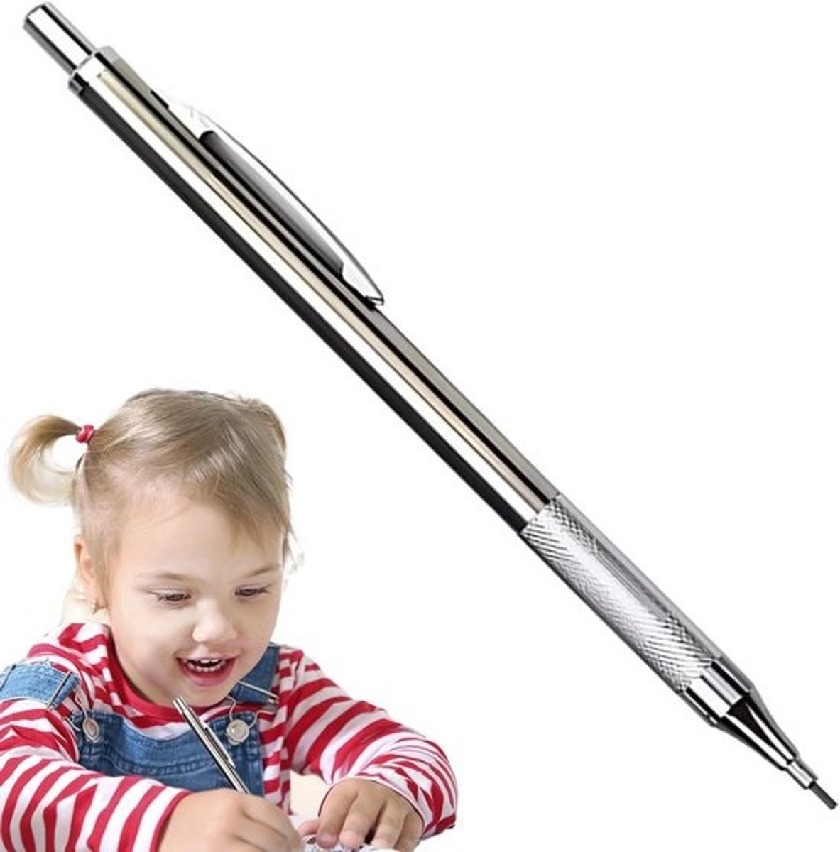 Metalen Vulpotlood - Automatische Pen - Precisie Schrijven - Roestvrij Staal - 0.3 0.5 0.9 mm