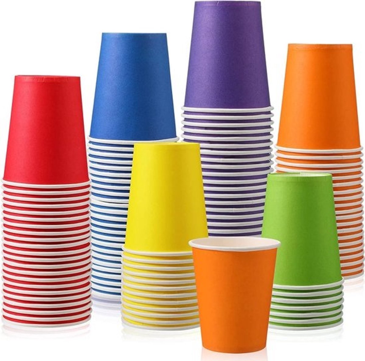 Wegwerpbare Papieren Bekers - 60 Stuks Multicolor 250ml Biologisch Afbreekbaar voor Feesten