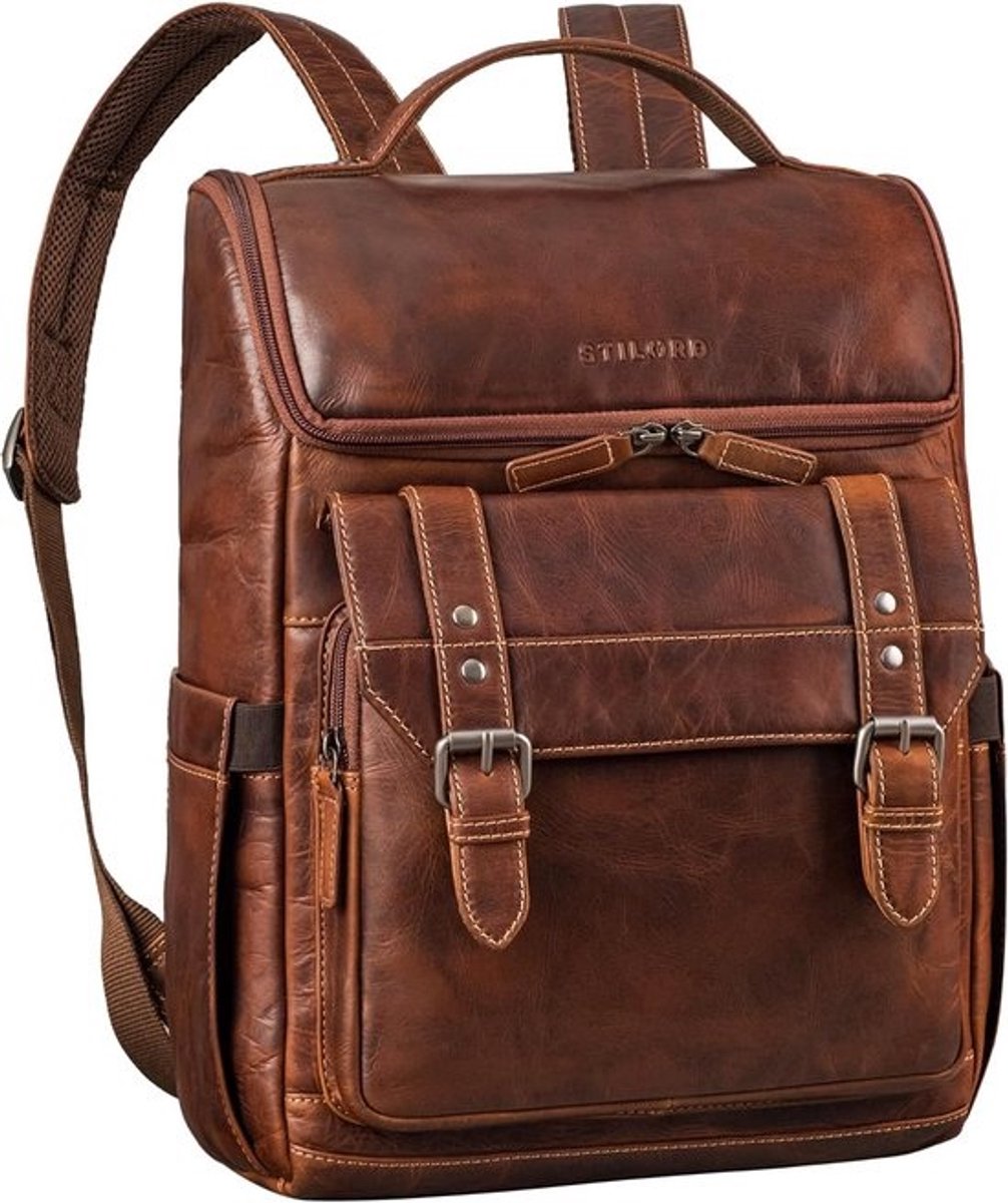 Leren Rugzak Heren Groot voor Laptop 15.6-16 Inch | Waterafstotend Zakelijk & Schooltas