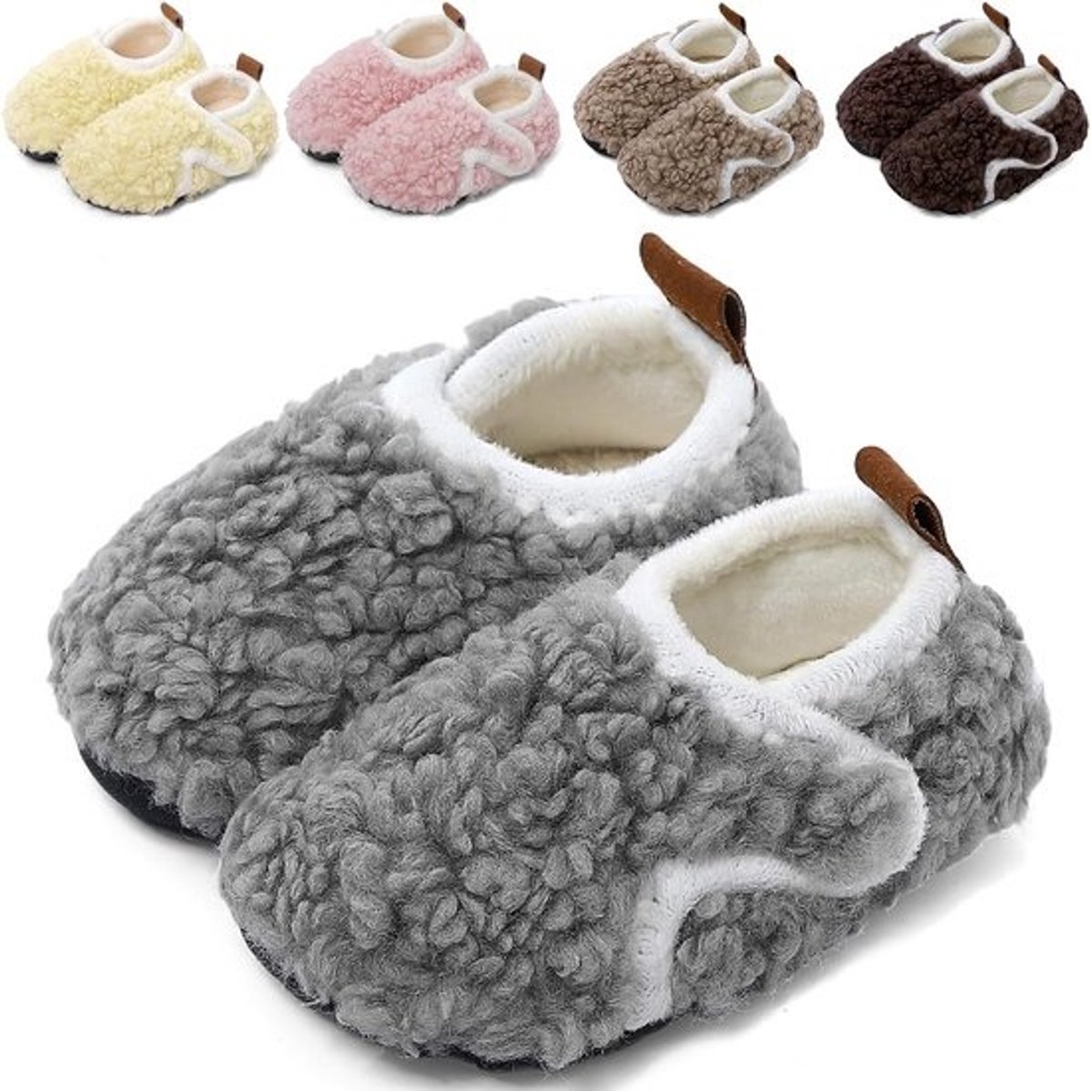 Warme Kinder Pantoffels Jongens Meisjes - Antislip Huis-schoenen met Pluche Voering