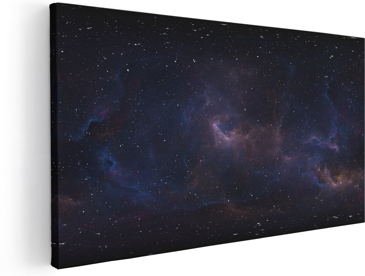 Artaza Canvas Schilderij Ruimte met Sterren - Heelal - 180x90 cm - Groot - Wanddecoratie Woonkamer - Schilderijen - Muurdecoratie