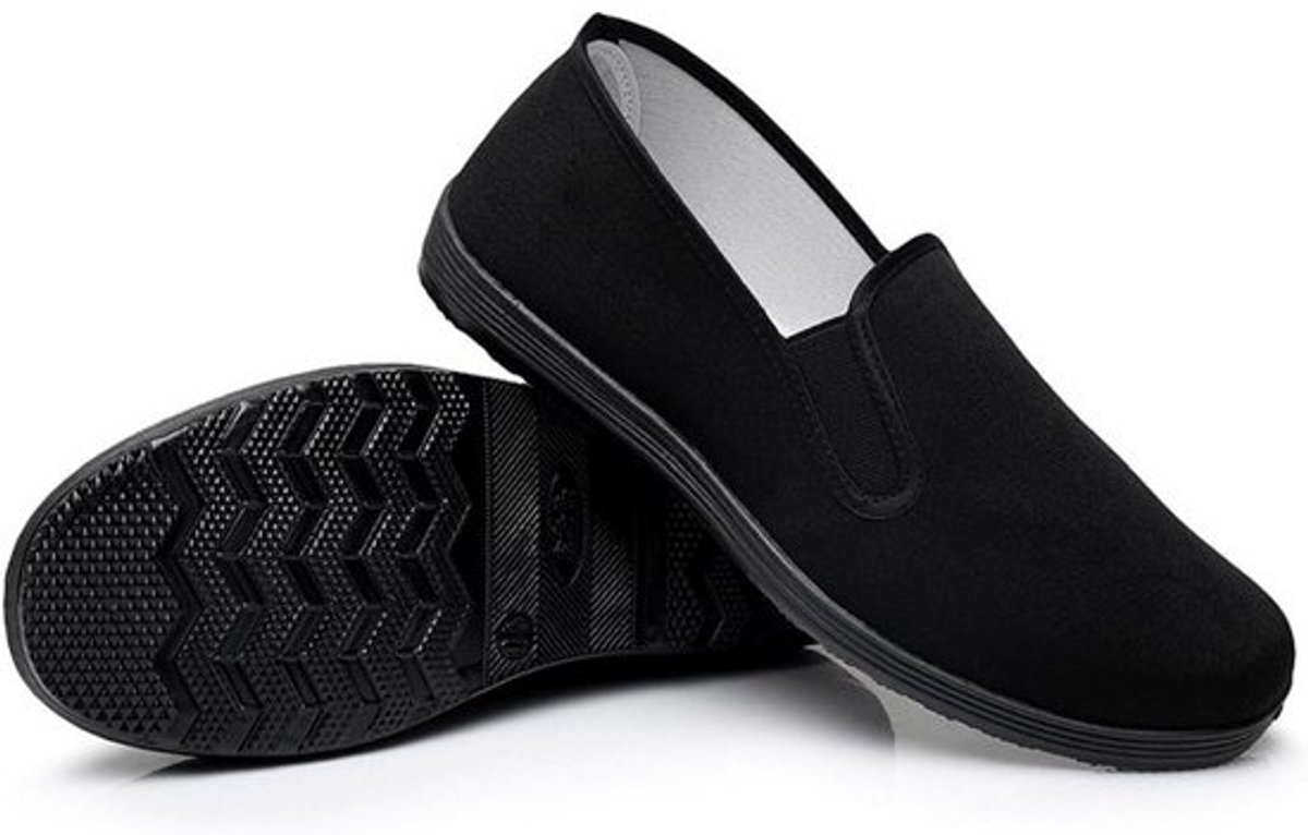 Tai Chi Kungfu Schoenen Unisex Zwarte Antislip Rubberzool