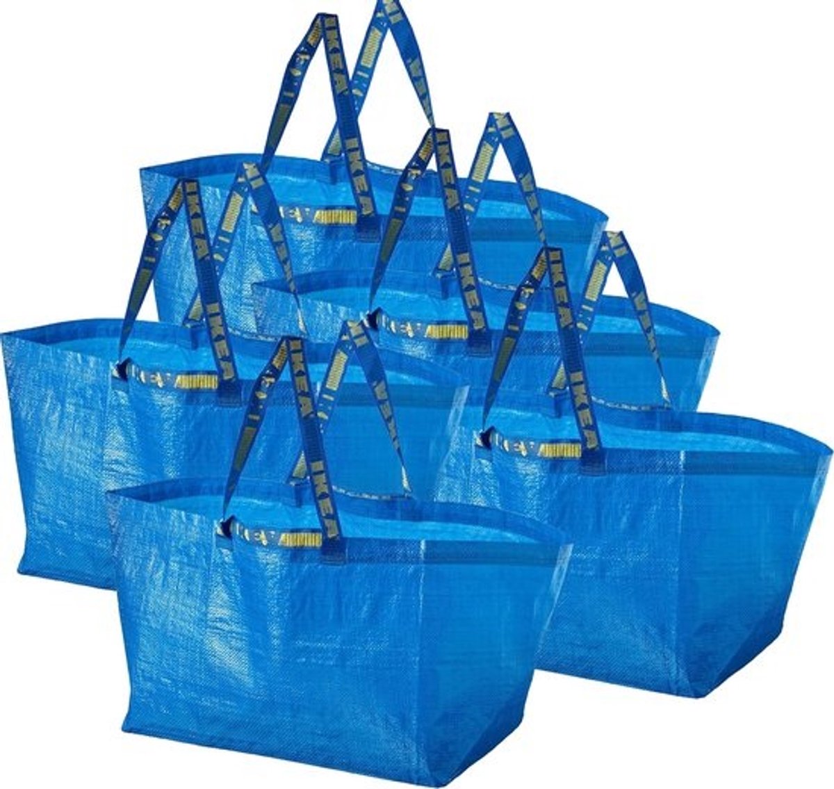 Grote Opbergzakken - Boodschappentassen Waszakken - Huishouden Organiseren - Duurzame Zware Kwaliteit - 5-Pack - Blauw
