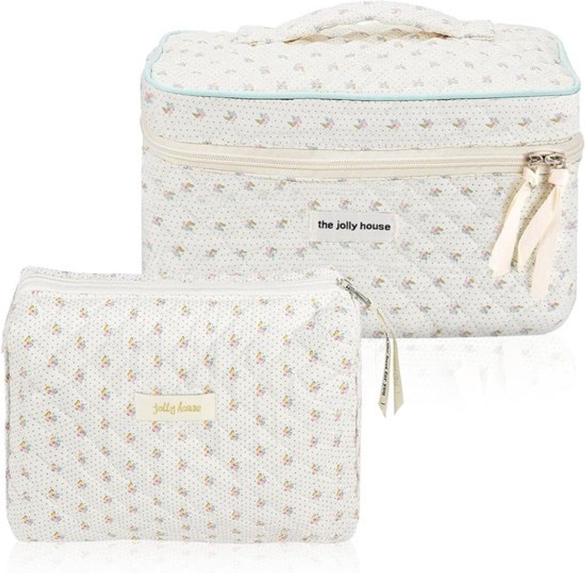 Gewatteerde Make-up Tas met Bloemenprint