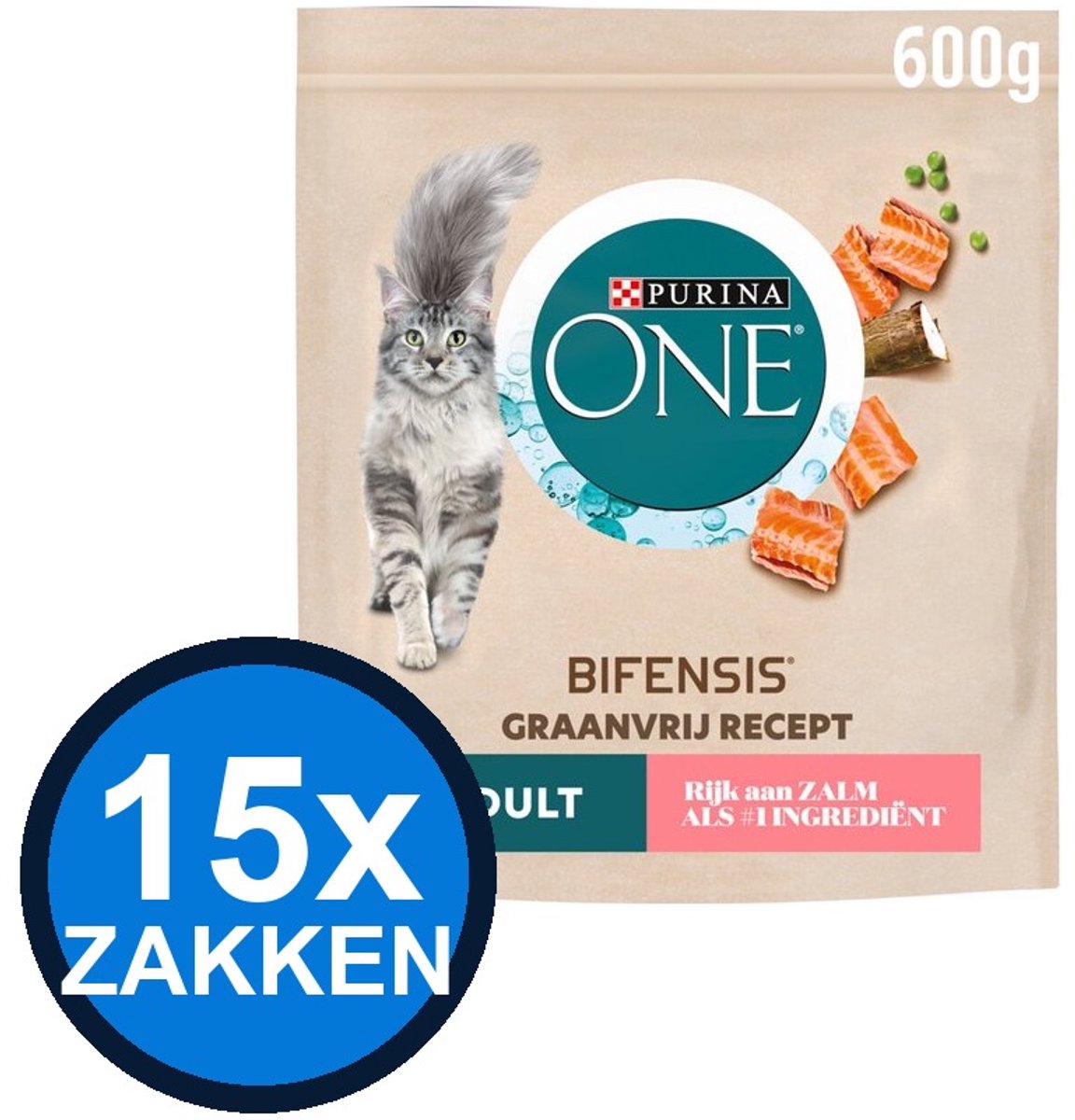 Purina One Purina One - Adult Zalm Graanvrij - Kattenvoer Droogvoer - 600 g