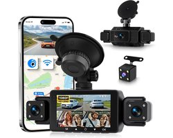 SnelShoppen - 360 Graden 4-Kanaals Dashcam Auto met Wifi Video Opname, Full HD Beeldkwaliteit, Nachtzicht, Beweging Detectie, Ideaal voor Auto en Reis