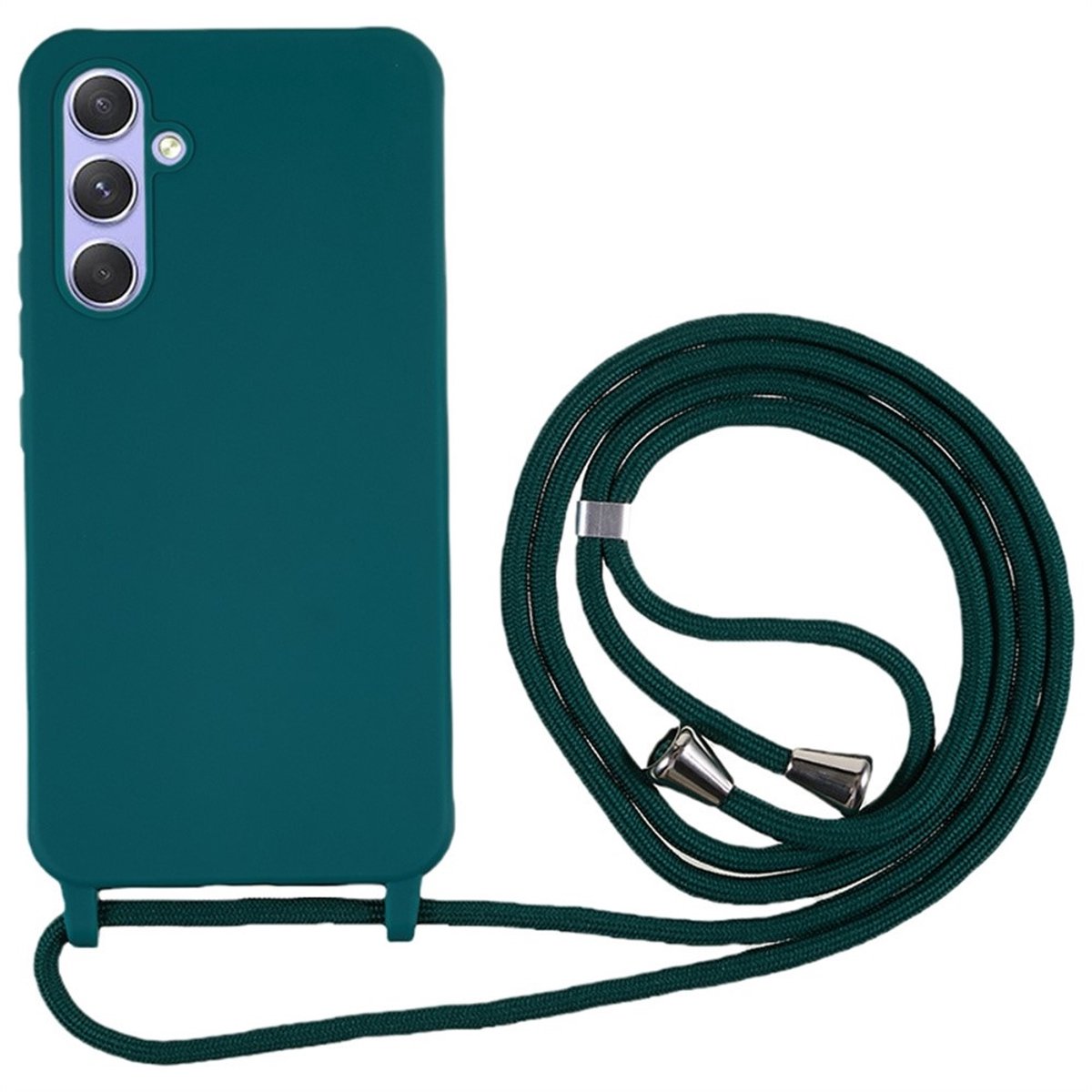 Coverup Hoesje - Geschikt voor Samsung Galaxy A57 Hoesje - Coverup Siliconen Back Cover met Koord - Groen