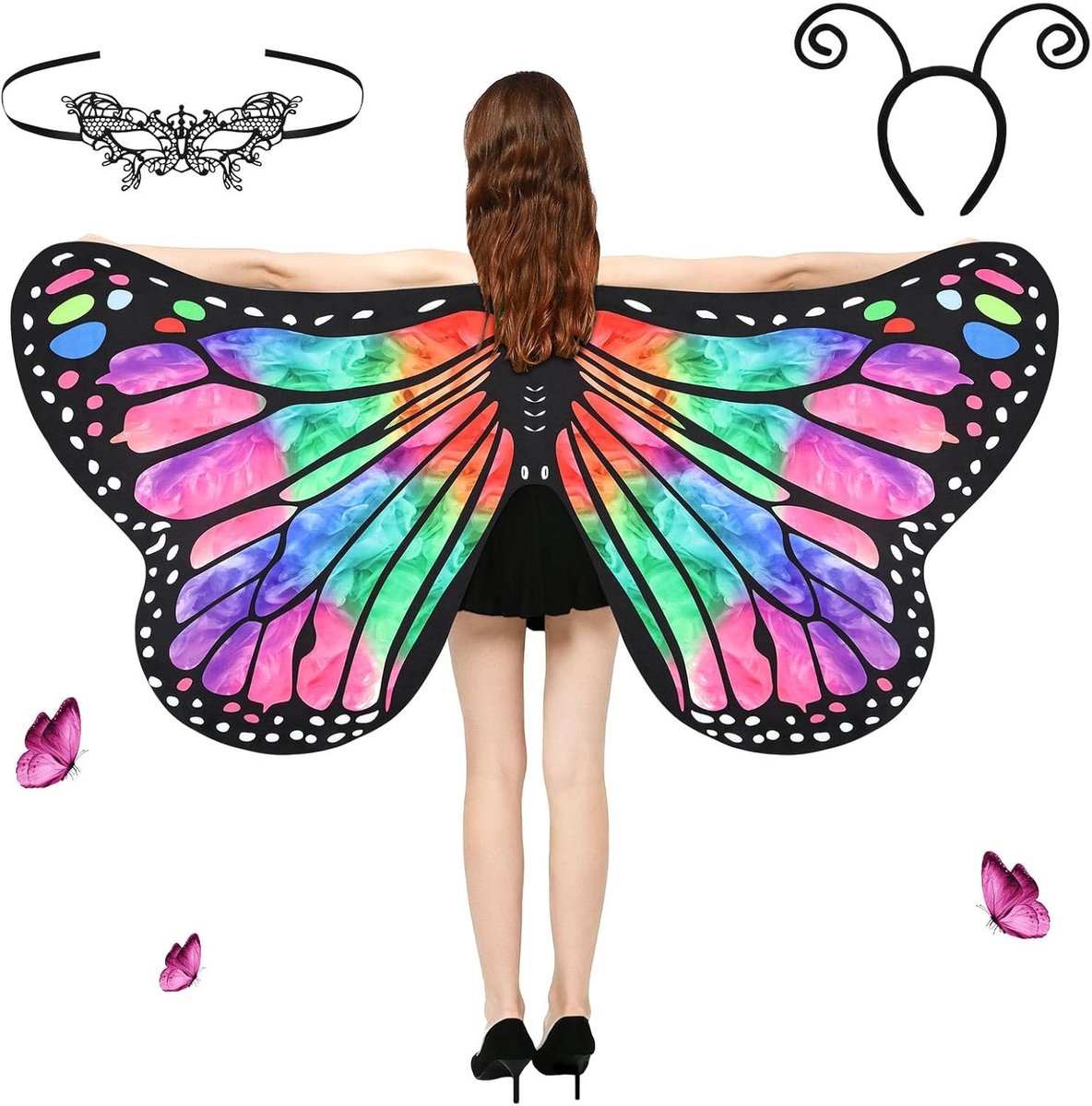 Vleermuisvleugels voor Volwassenen - 168 x 130 cm Polyester Cape voor Halloween, Cosplay en Feestjes