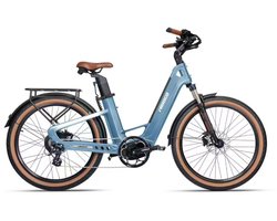 MIHOGO Air E-bike - 25 km/h - 26 pouces - 195 km d'autonomie - moteur 750W - batterie 921.6Wh - bleu
