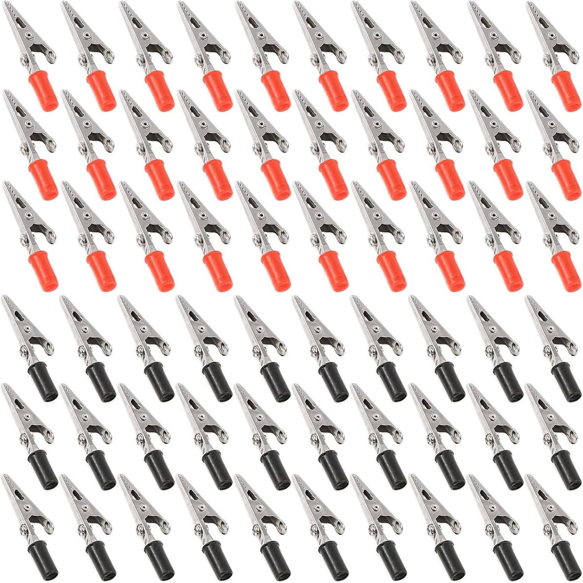 60 Stuks 53MM Metaal Krokodillenclips Assortiment voor Elektrische Tests en Laboratoriumgebruik met Enkele Kap